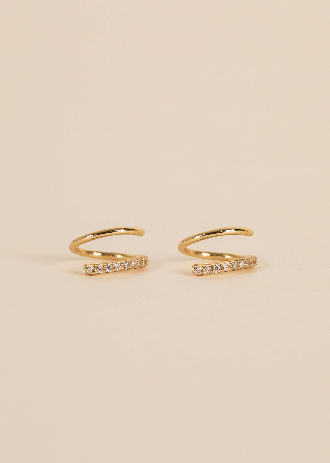 Pave Spiral - Gold Earrings