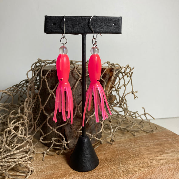 Squid Earrings - Pink