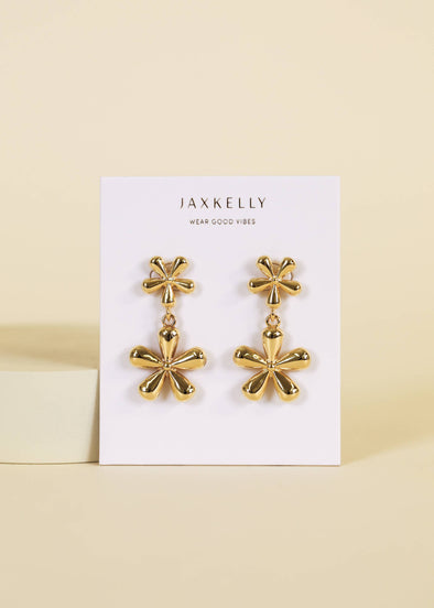 Double Daisy - Gold Earrings