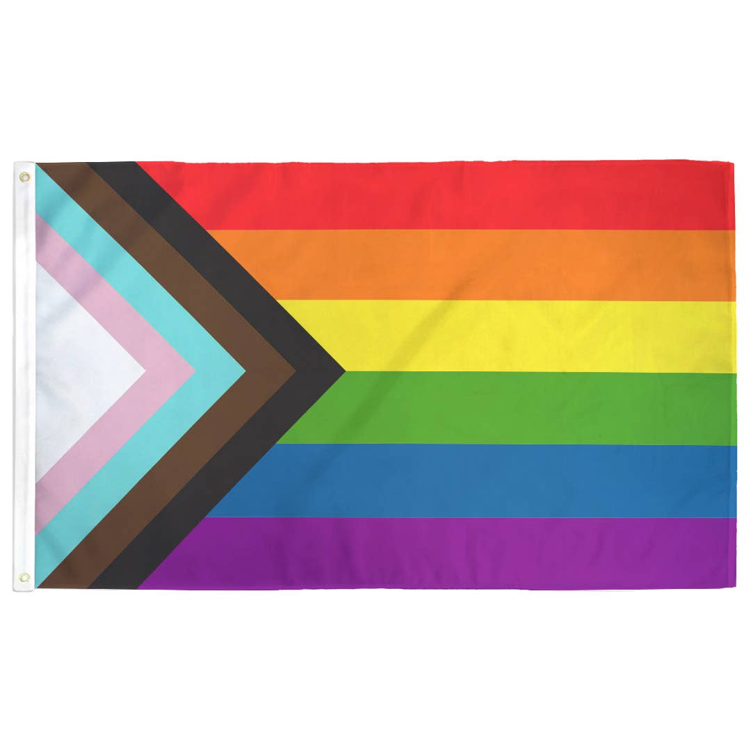 Progress LGBTQ+ Pride Flag: (S) 18in x 12in Single-Sided