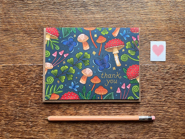 Thank You Mushrooms Card: Single Card