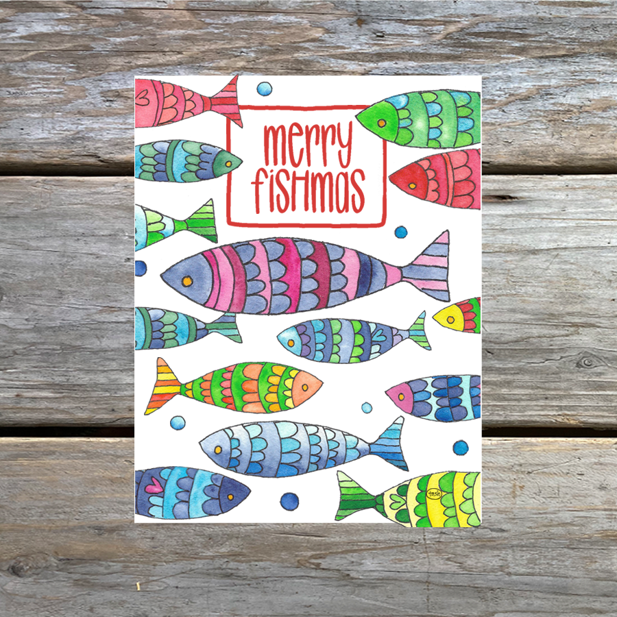 Merry Fishmas Note Card