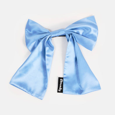 Silk Bow Barrette in Blue