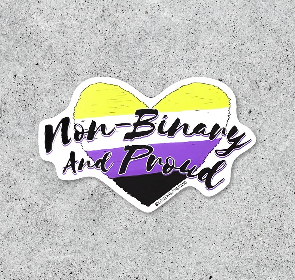 Non Binary And Proud vinyl sticker