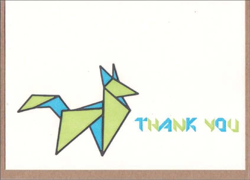 Origami Thanks Greeting Card