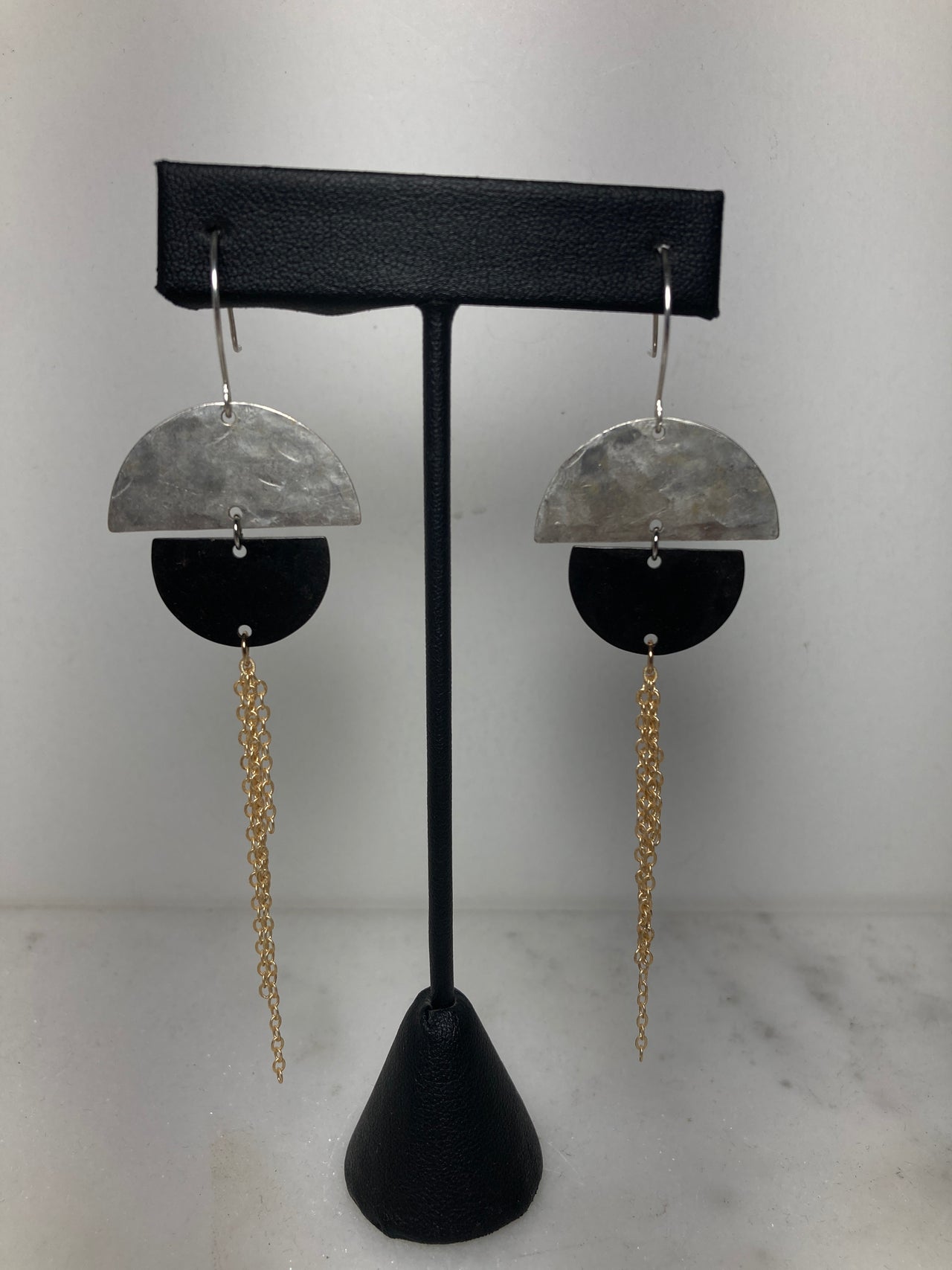 Big Mixed Metal Dangle Earrings