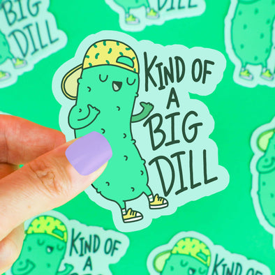 Big Dill Pickle Funny Food Pun Water Bottle Vinyl Sticker