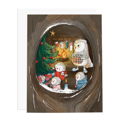 Merry Owls Greeting Card