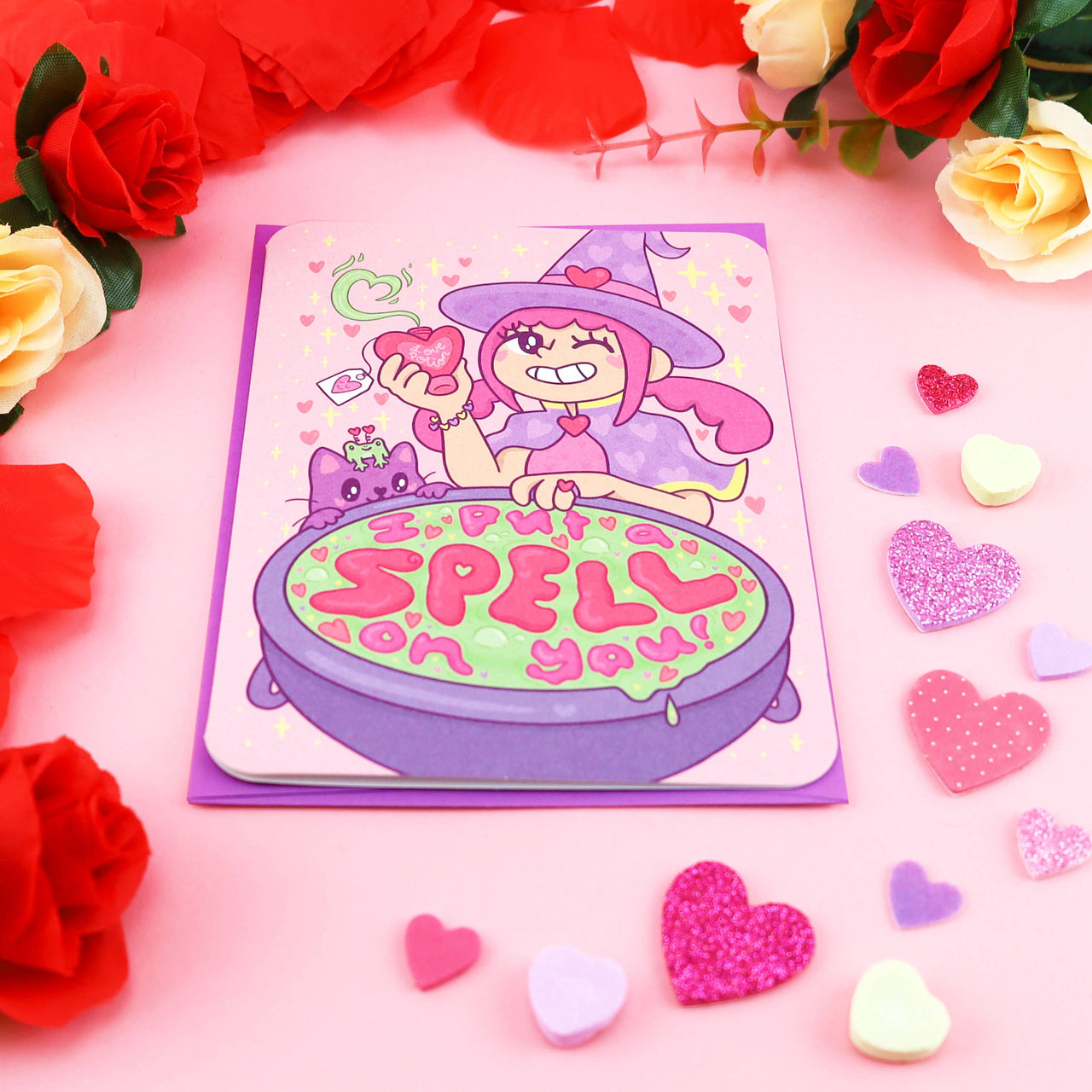 I Put A Spell On You Witchy Valentine's Day and Love Card