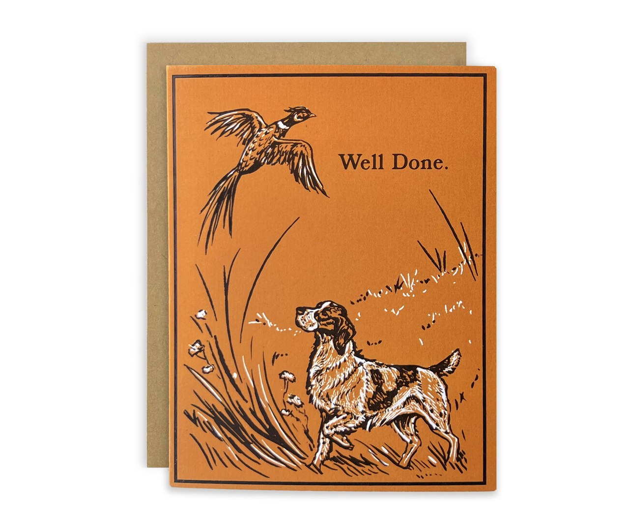 Well Done Upland Dog and Pheasant Greeting Card