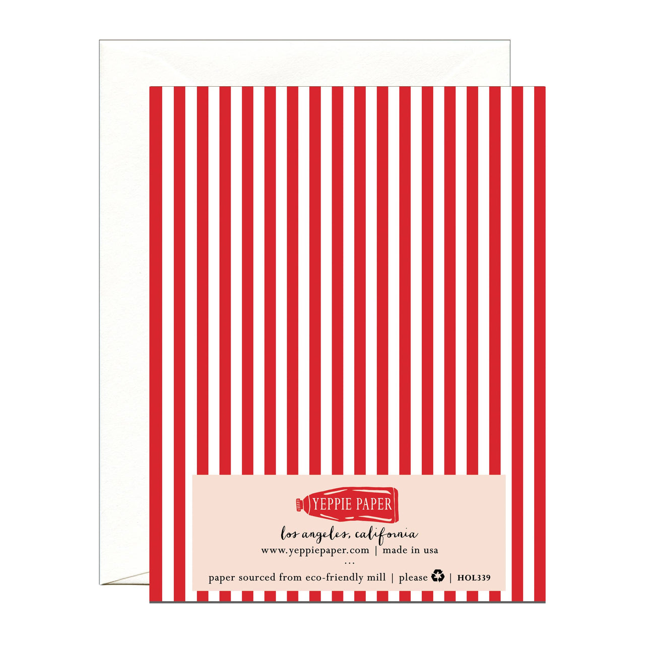 Peppermint Candy Cane Smiley Face Winter Holiday Card