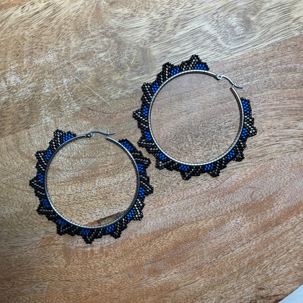 Pallas Hoops Earrings - Blue