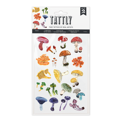 Colorful Mushrooms Tattoo Sheets