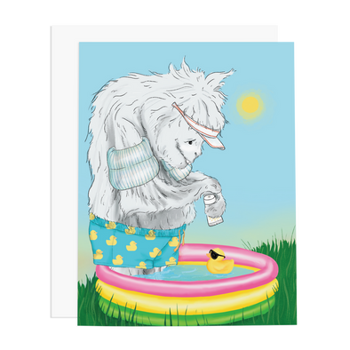 Yeti Pool Party Greeting Card