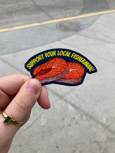 Support Your Local Fisherman Holographic Sticker