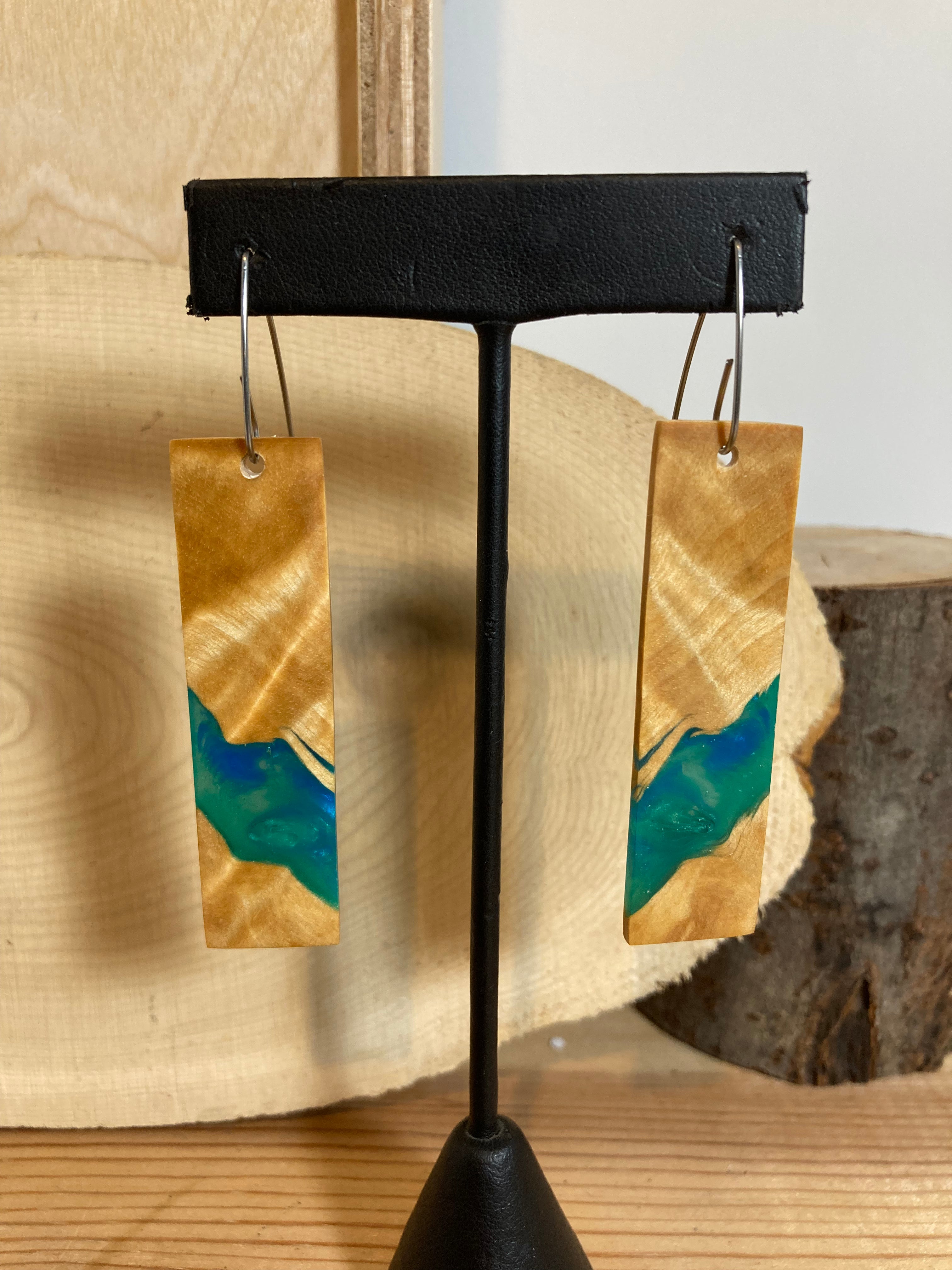 Wood + Resin Earrings