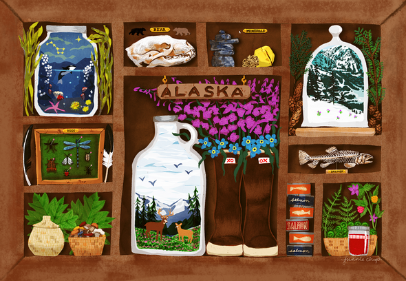 2024 Postcard: "Curiosities of Alaska" by Junnie Chup