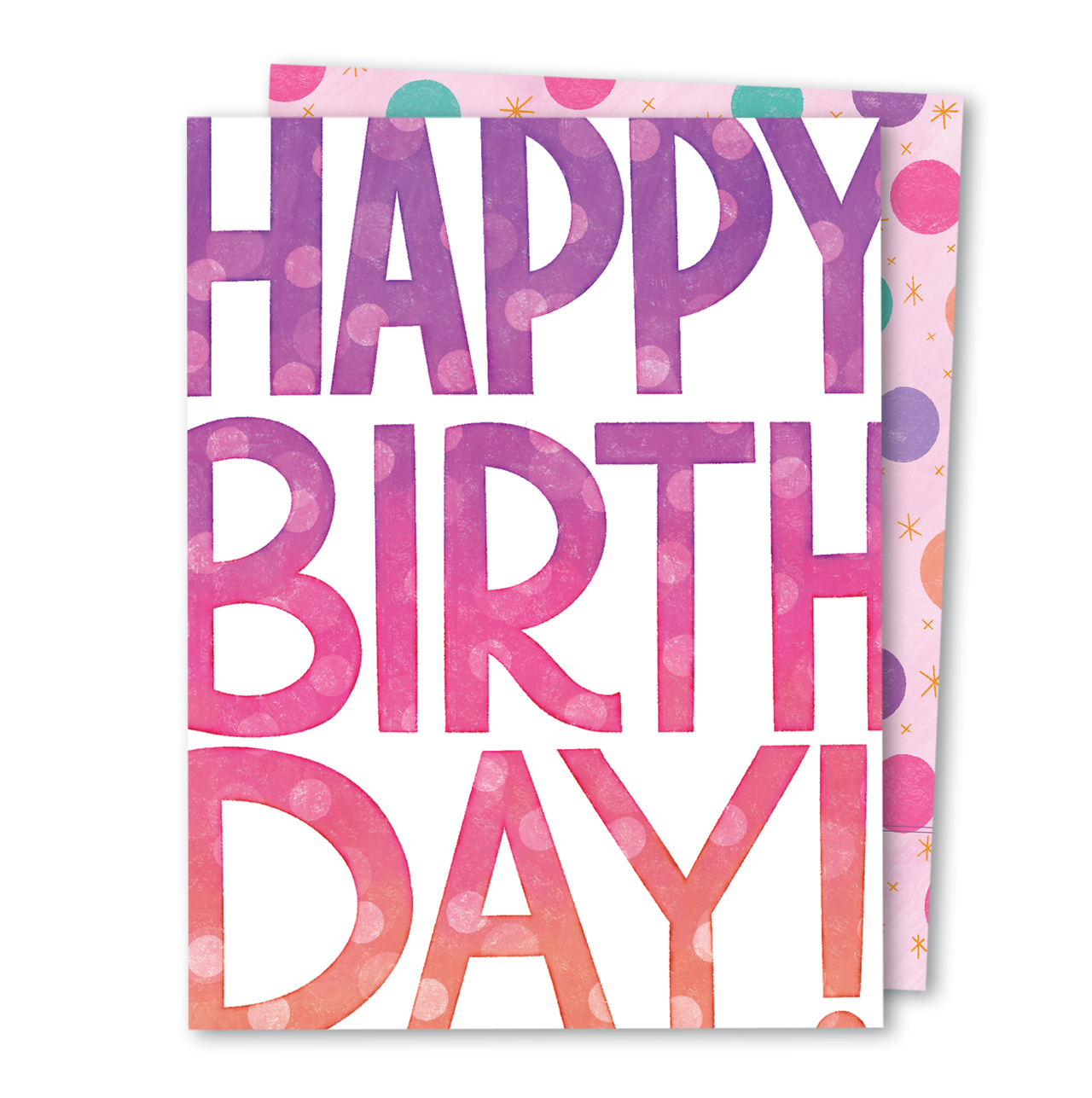 Happy Birthday Block Lettering Purple Card