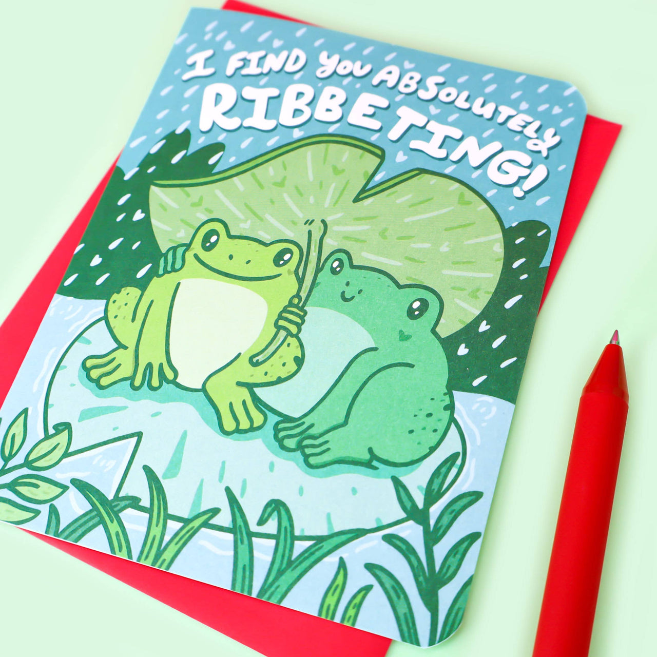 I Find You Ribbeting Frogs In Love Valentine's Day Card