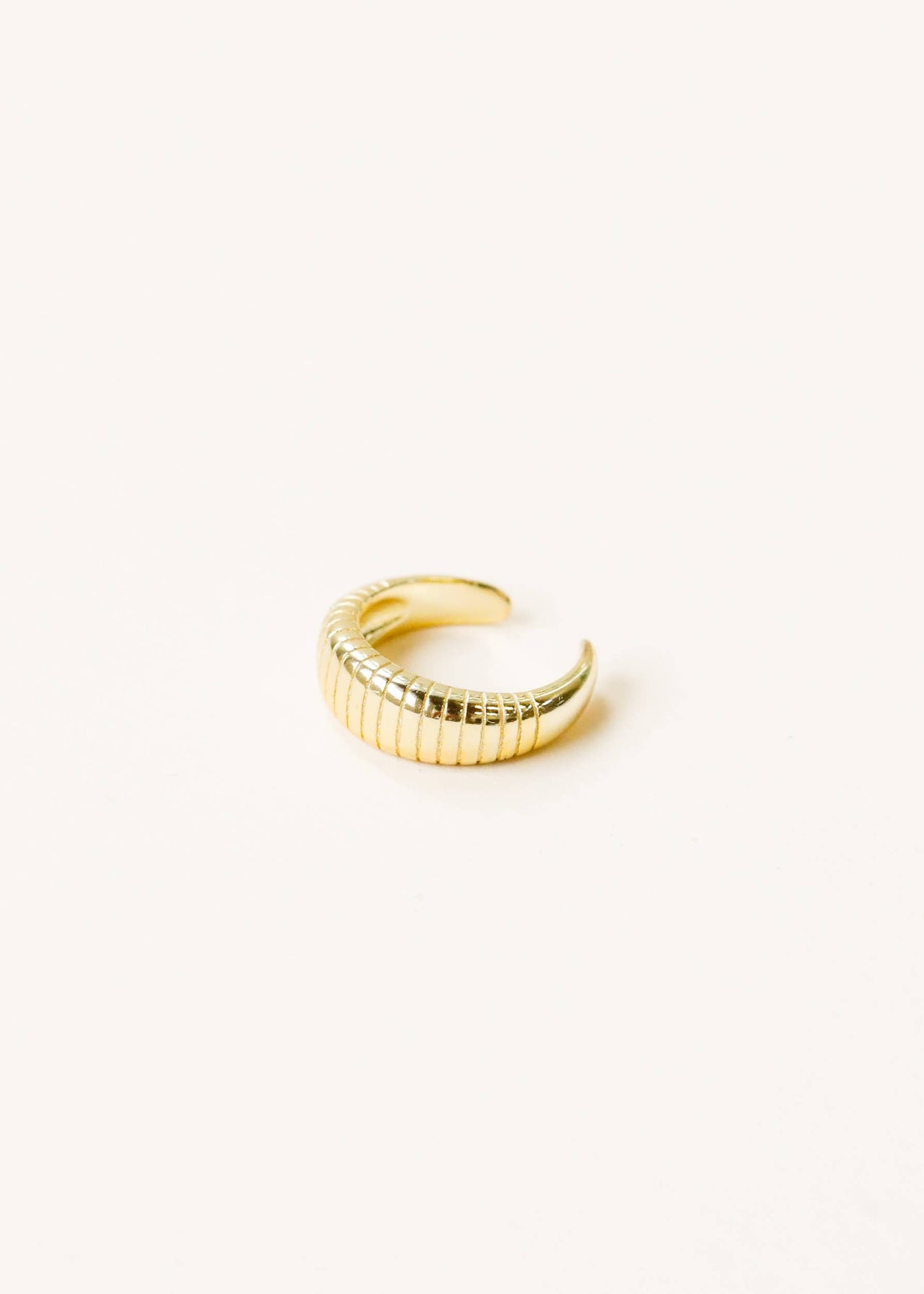 Gold Cuff Earrings - Ridged