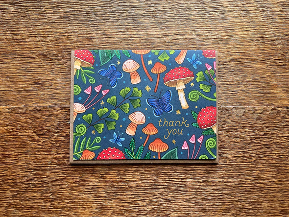 Thank You Mushrooms Card: Single Card