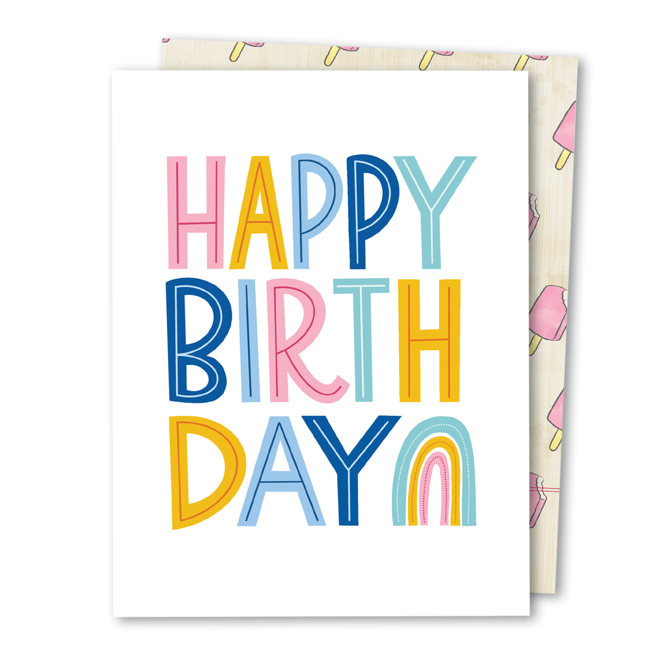 Happy Birthday Pastel Rainbow Card