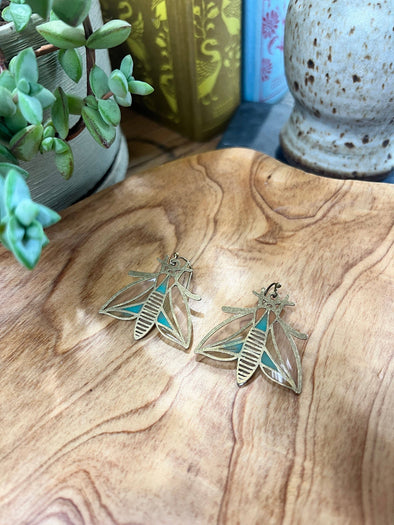 Moth // Stained Glass Resin Earrings