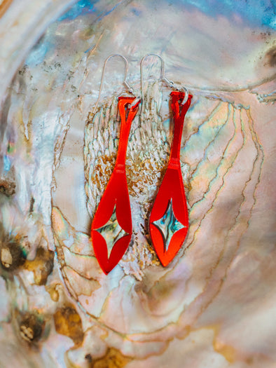 Sacred Journey Earrings - Red Mirror