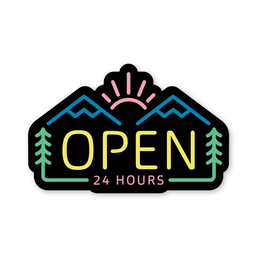 Open 24 Hours Sticker