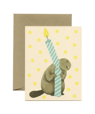 Beaver Candle Card