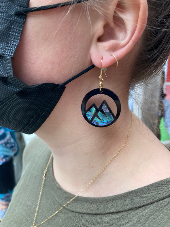 Black Mountain Circle Earrings